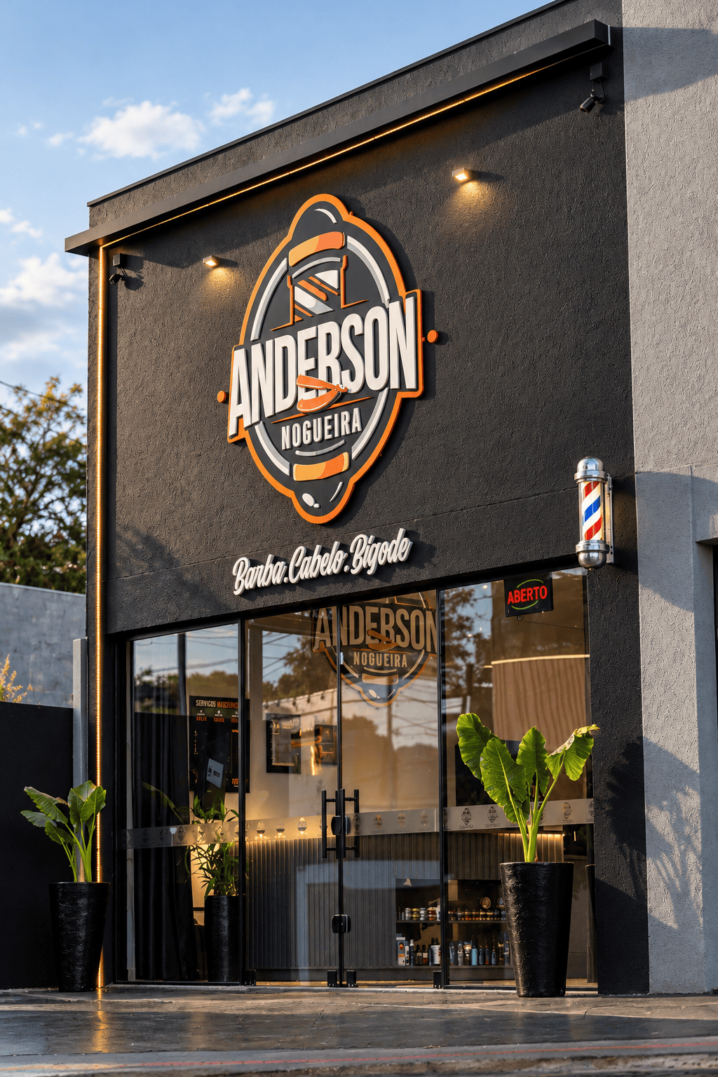 Fachada da Barbearia Anderson Nogueira